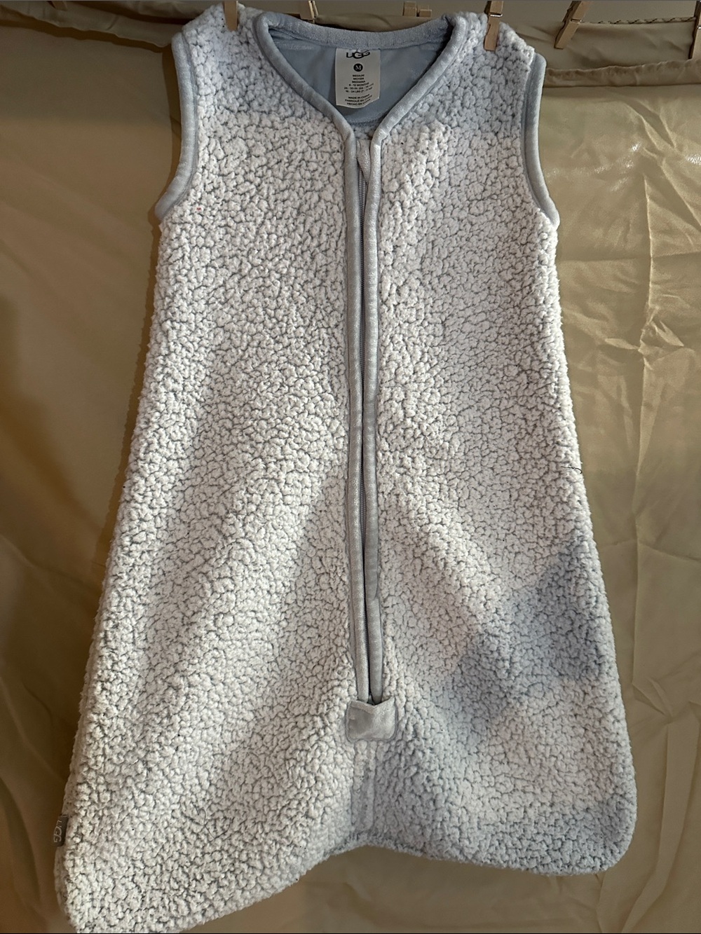 UGG Baby Sherpa Sleep Sack in Light Gray